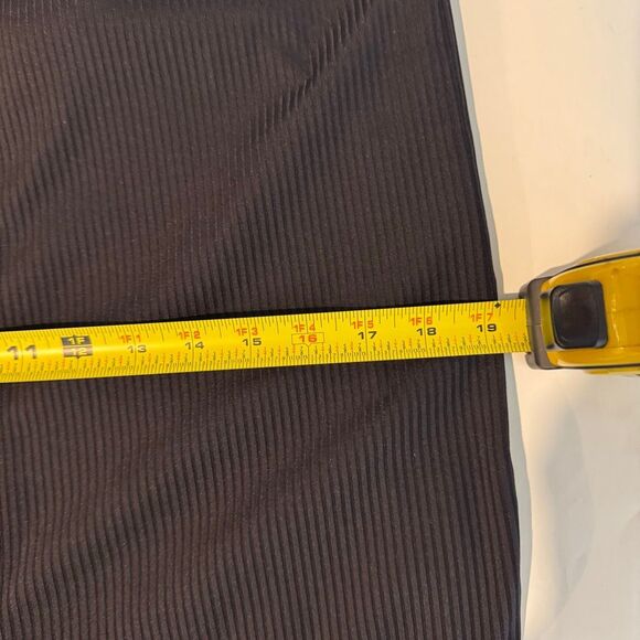 FOURTEENTH PLACE square neck rib knit body-con midi dress | large | black - Picture 9 of 10